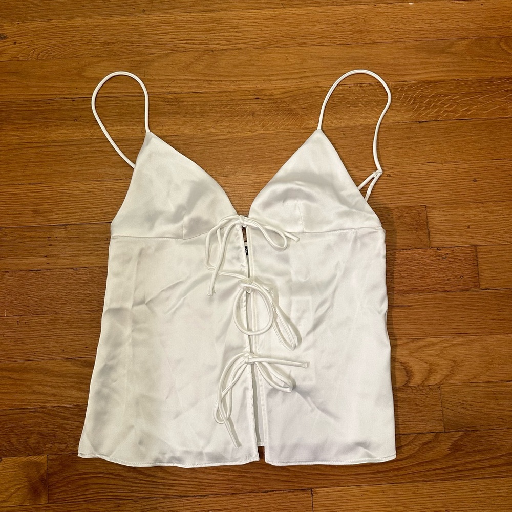 Zara White Tie Camisole